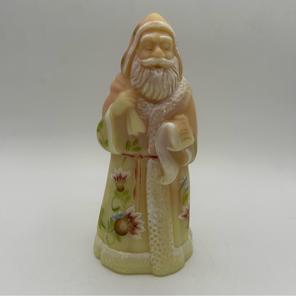 Fenton 8” Pink Burmese Glows Old World Santa Signed by Bill Fenton/D Anderson